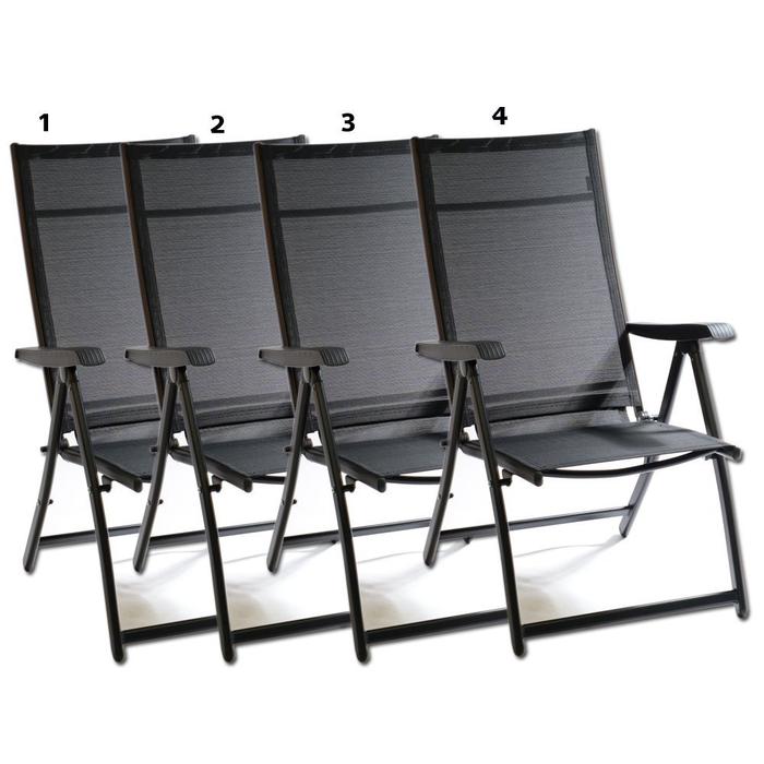 ADAKO Heavy Duty Reclining Folding Patio Chair – 7 Angles, 400lb Capacity – Indoor/Outdoor Camping (Gray, Minor Damage)