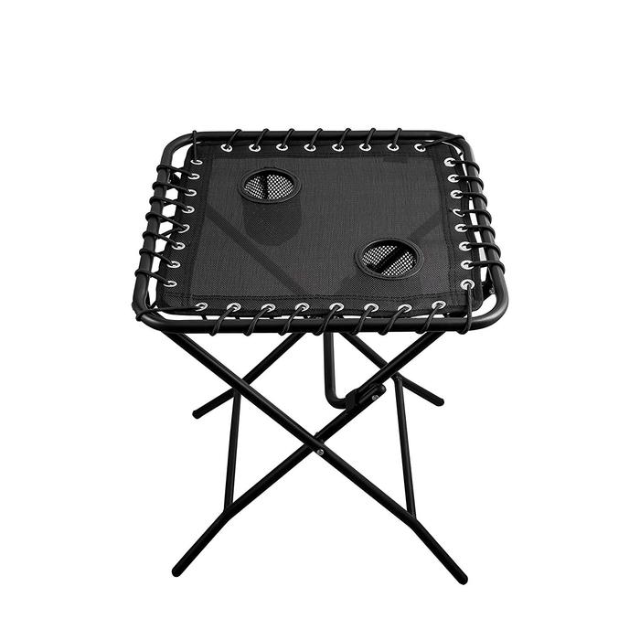 Outdoor Side Table Patio Folding Heavy Duty Coffee Table with Cup Holders for Picnic Outdoors